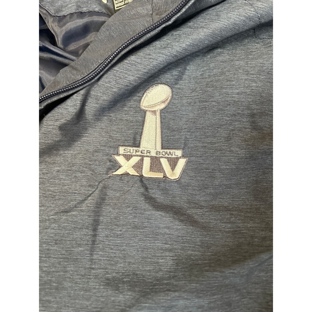 Reebok Texas Blue SUPER BOWL XLV WINDBREAKER JACKET 2/6/2011 SZ XL embroidered - Picture 5 of 10